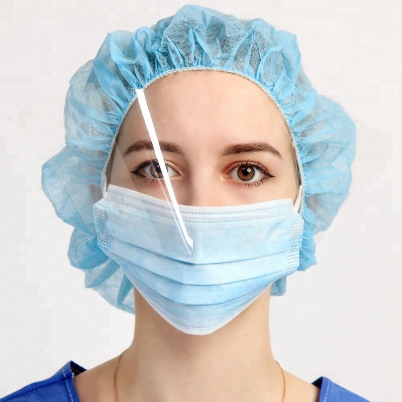 Masker Wajah Anti Bakteri Kebersihan, Memakai Masker Lapisan Tiga Mudah Dengan Perisai pemasok