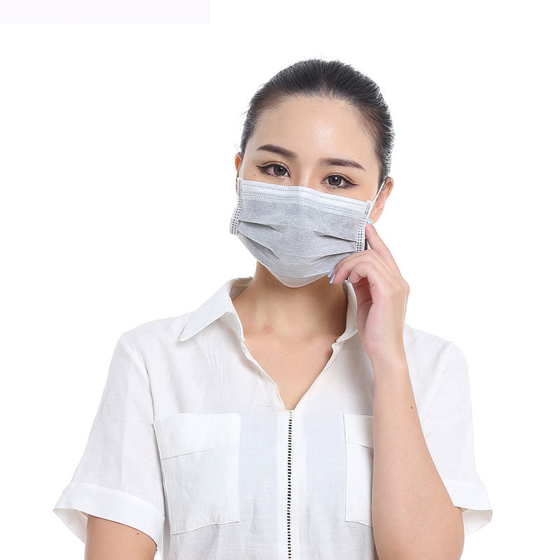 4 Ply Karbon Aktif Sekali Pakai Debu Masker Fleksibel Hidung Penyegelan Ultrasonik pemasok