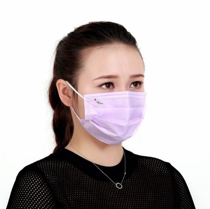 Warna Pink Disposable Ear Loop Mask Anti Debu 65 Gsm Untuk Perlindungan Wajah pemasok